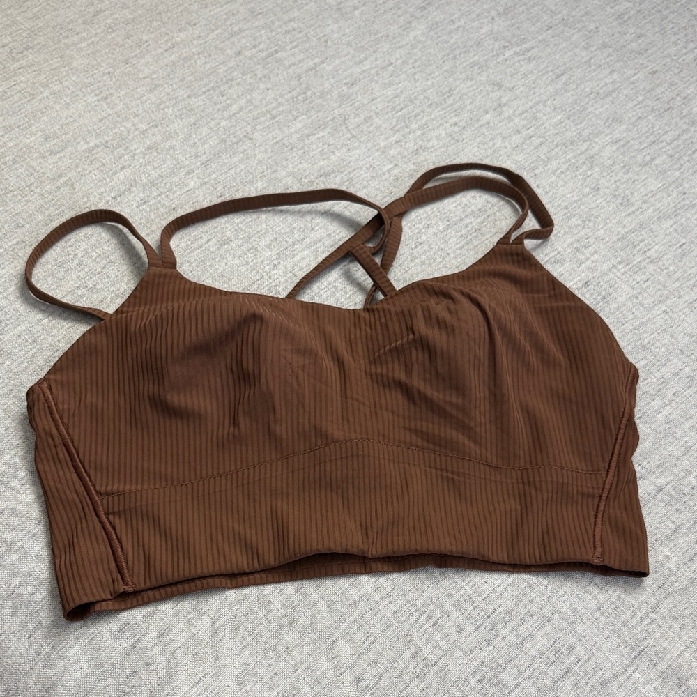 lululemon athletica Brown Strappy Ribbed Sports Bra - Picture 3 of 3